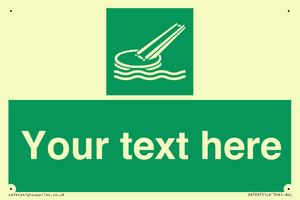 Custom sign safe condition Marine evacuation slide